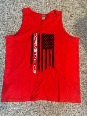 Corvette Gildan Red Cotton Tank Top
